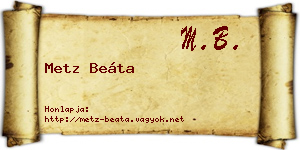 Metz Beáta névjegykártya